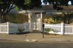 White picket vinyl gate