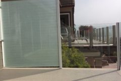 glass railing sand blasted