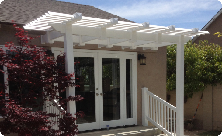 White Vinyl Patio Cover over Doors