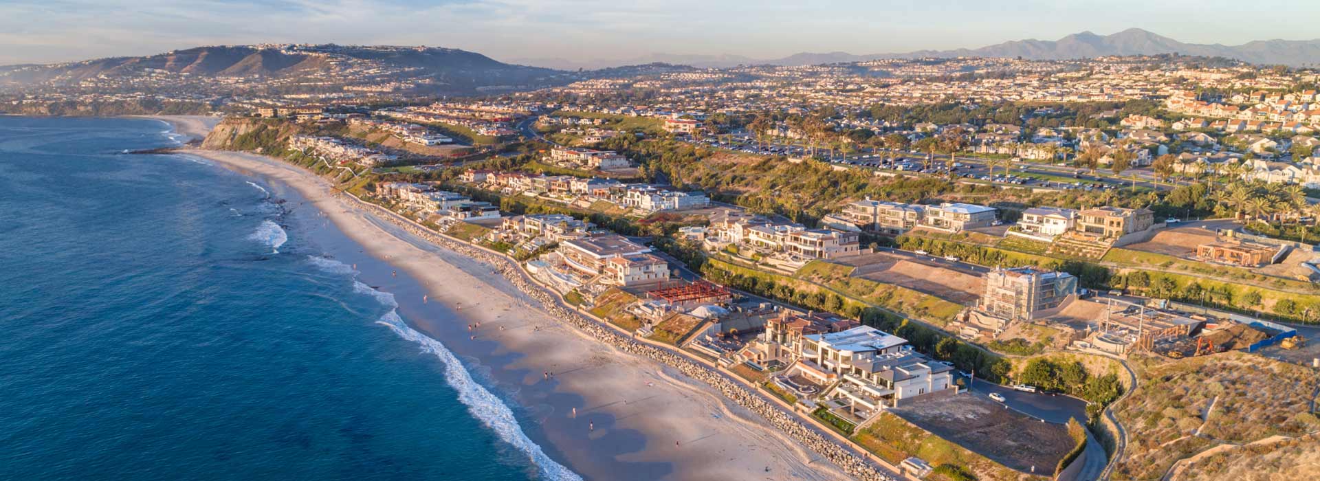 aerial view of the coastline