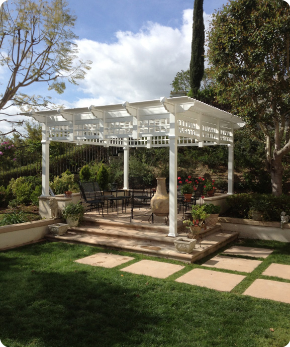 White vinyl patio cover